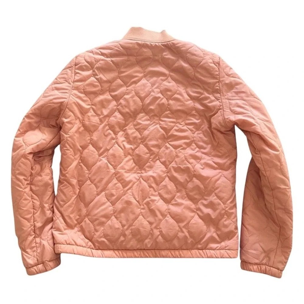 Obey Worldwide Quilted Pink Peach Embroidered Logo Fleece lined Puffer Jacket L - Picture 4 of 10